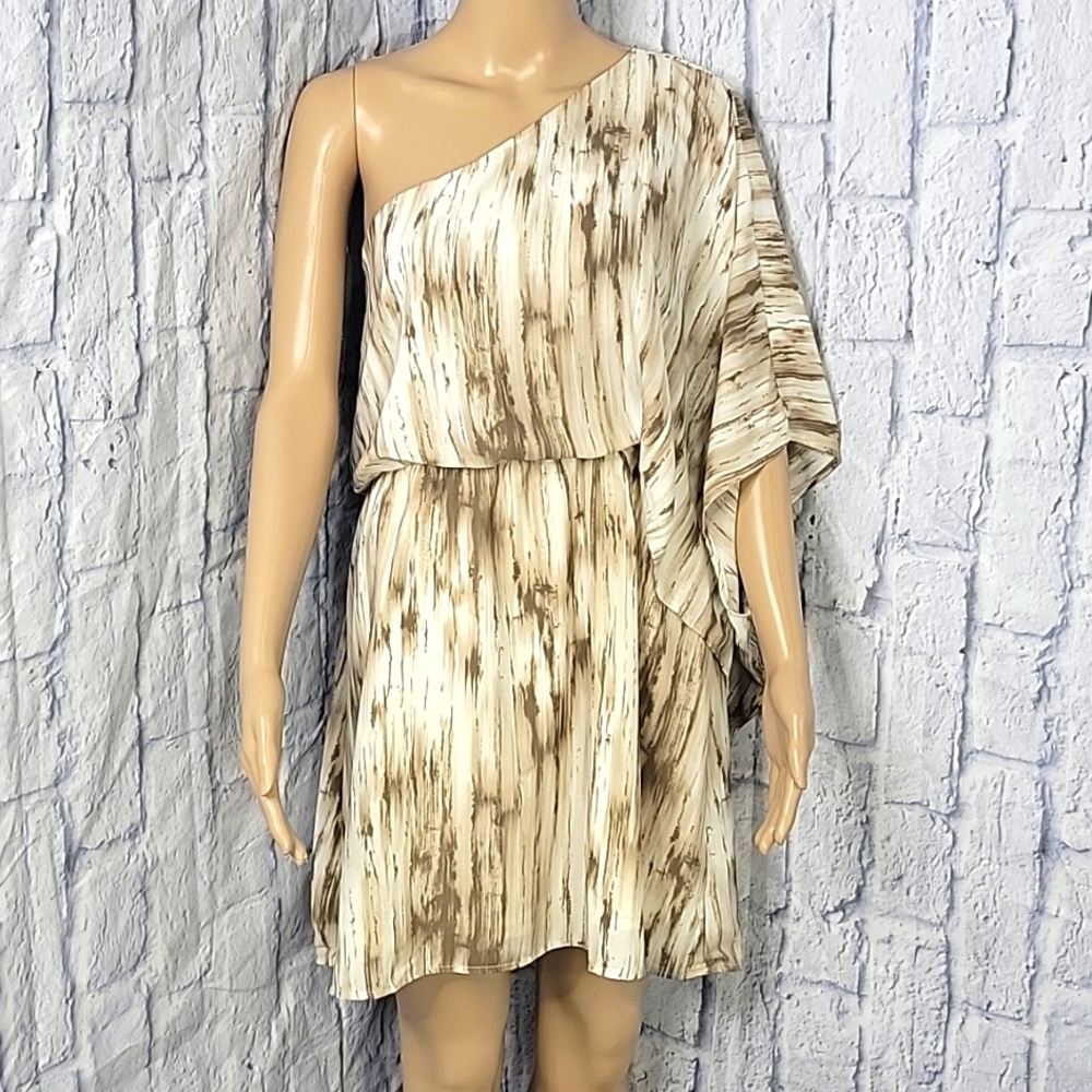 CARAMELA Mocha One Shoulder Dress Size Medium‎